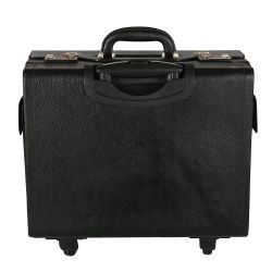 Genuine Leather Pilot Trolley bag (Black)