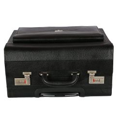 Genuine Leather Pilot Trolley bag (Black)