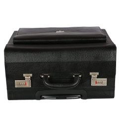 Genuine Leather Pilot Trolley bag (Black)